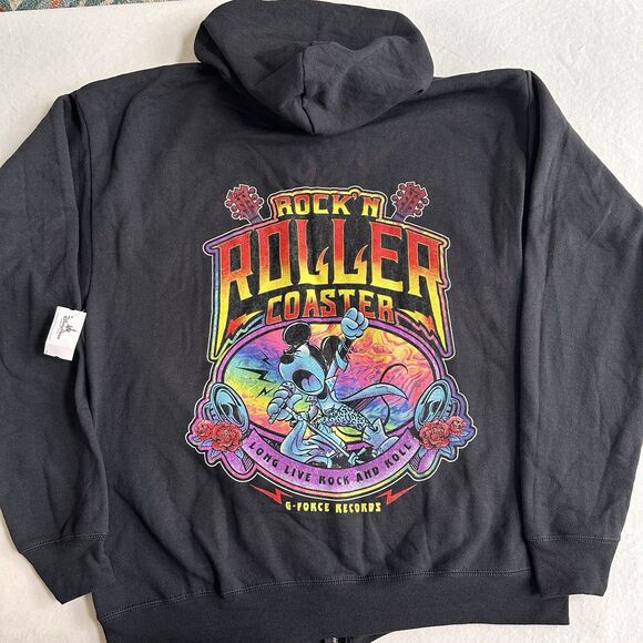 Disney Parks Mickeys Rock N Roller Coaster Hoodie Sweatshirt M Muppet Mayhem - Picture 2 of 6
